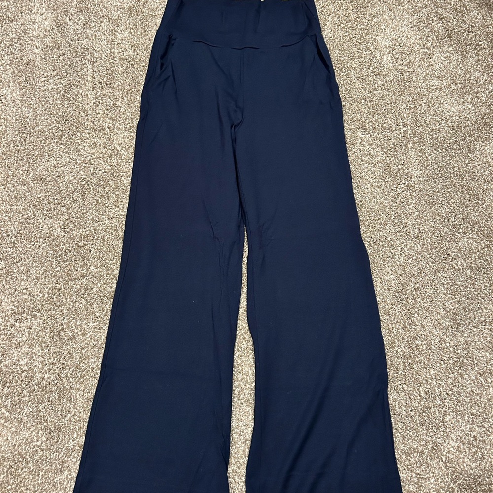CAbi Navy Wide Leg Jumpsuit